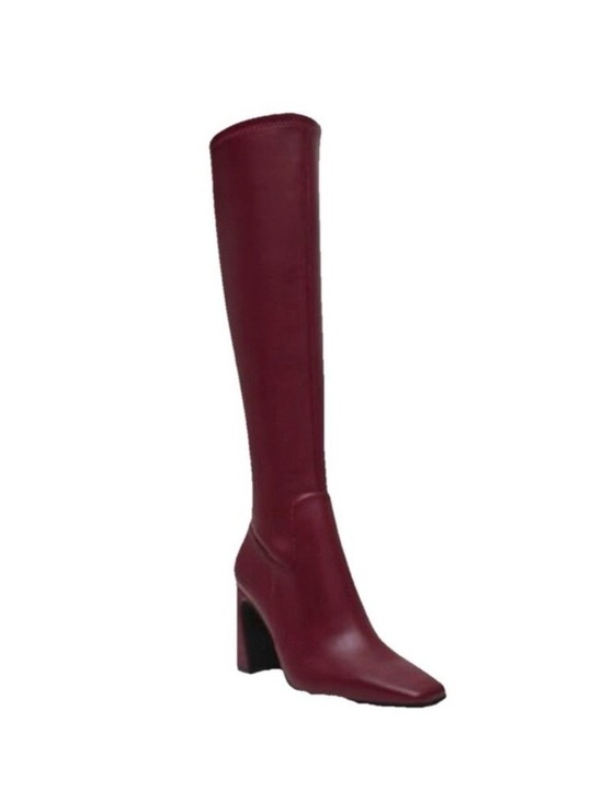 Steve Madden Shoes - Steve Madden Womens Lamarca Knee High Block-Heel Stretch Boots Burgundy 9.5 NIB
